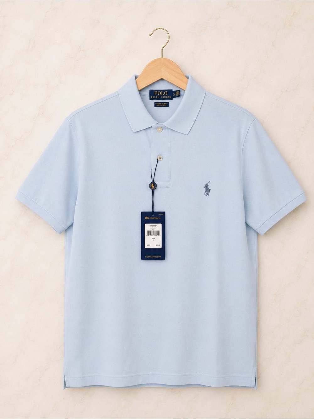 Polo by Ralph Lauren Men’s Pale Blue Short-Sleeve Polo size L